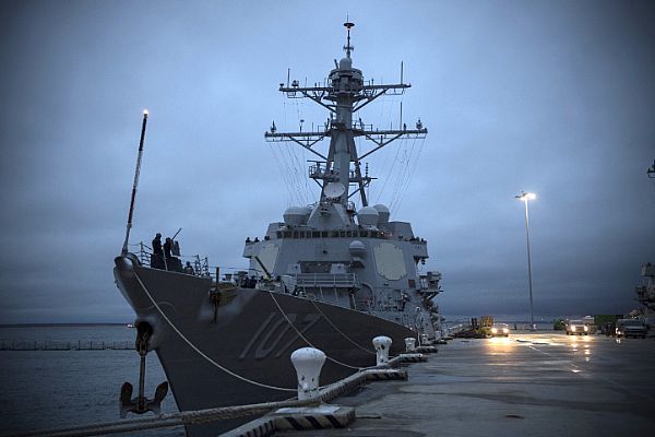 The guided-missile destroyer USS Gravely (DDG 107) deployed from Naval Station Norfolk to conduct maritime operations as the flagship of Standing NATO Maritime Group 1, Dec. 28, 2018. The deployment will focus on building partnerships, interoperability, and supporting regional security and stability. (U.S. Navy photo by Chief Mass Communication Specialist Tommy Lamkin/Released)