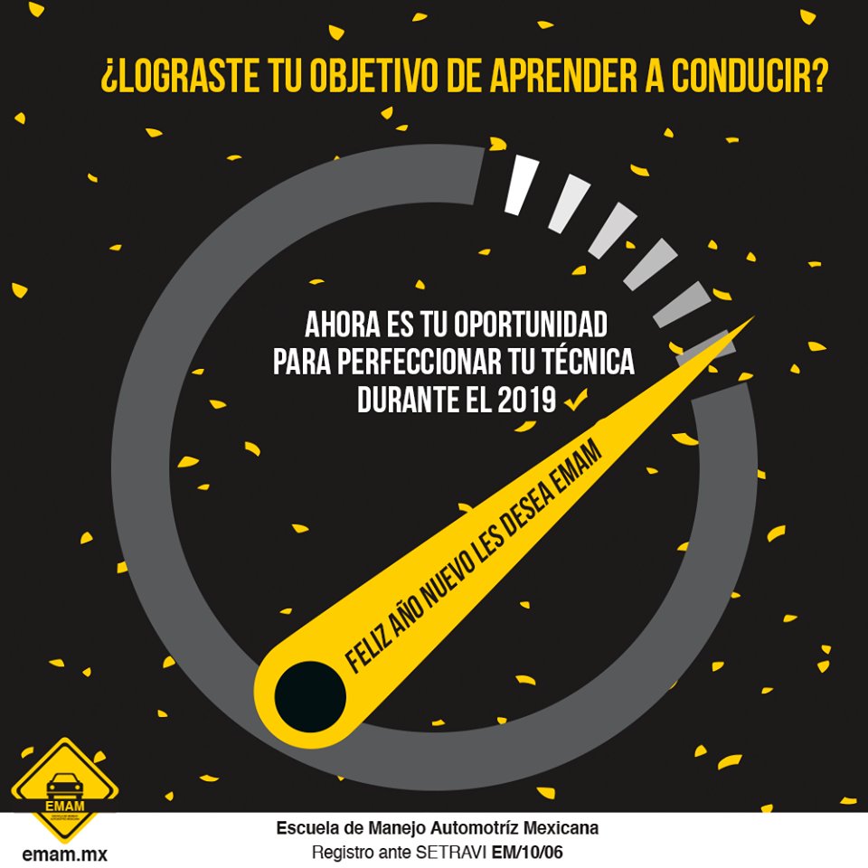 EMAMmx's tweet photo. ¡Feliz Año Nuevo 2019!

#EMAM #EscuelaDeManejo #CreandoConductoresResponsables #Feliz2019 https://t.co/yqqCUGQeI6