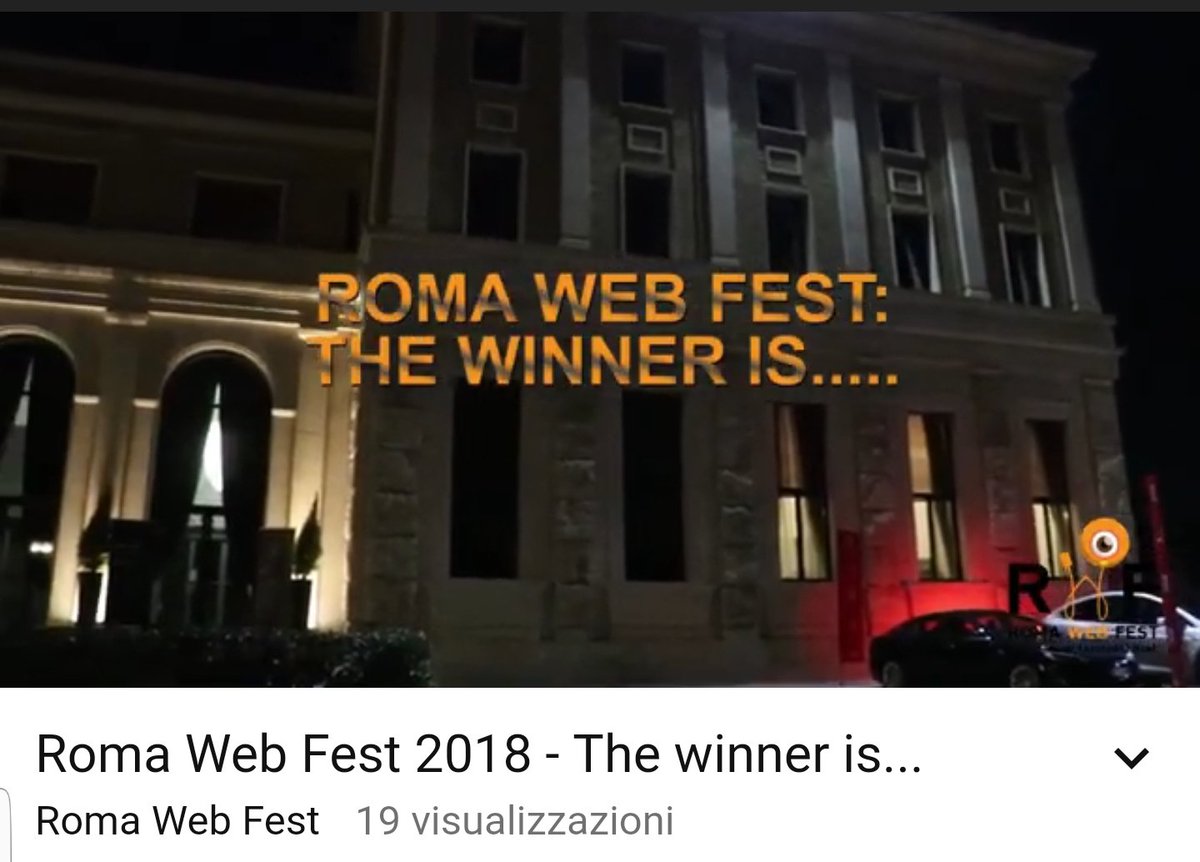 #RomaWebFest #VIedizione #rwf2018

🏆🏆LE PREMIAZIONI DEL ROMA WEB FEST 2018🏆🏆

GUARDA IL VIDEO⬇️⬇️⬇️DA NON PEREDERE⬇️⬇️⬇️THE WINNER IS...
bit.ly/2LNxUpp

#webserie #webnativi #festival #cinema #janetdenardis #cortometraggi #shortfilm #anteprime #filmmaker #creatività