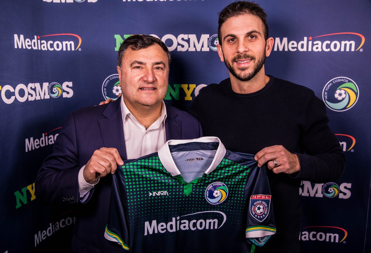 NYCosmos's tweet photo. “This year we want to try to win a championship. That’s what the fans expect, that’s what the New York Cosmos are about, and we’ll work towards that.” -@cmendes80 

#ForeverGreen #NYCosmos https://t.co/RSNbDpDE76