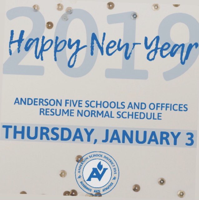 Happy New Year! ✨

We hope everyone has enjoyed a wonderful winter break. Friendly reminder that Anderson Five resumes a normal operating schedule tomorrow, January 3. Looking forward to a great 2019 with you all!