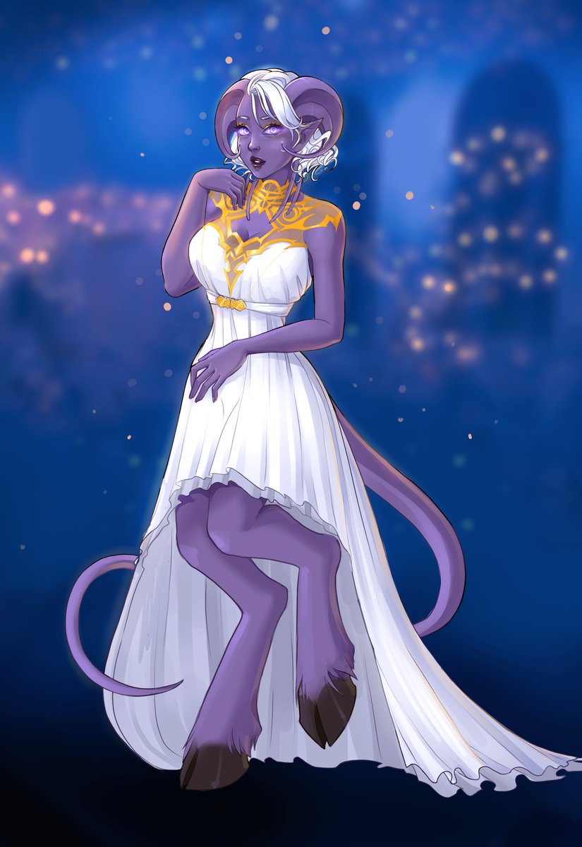 Only had time for a coloured sketch for the #WarcraftWinterBall of <a href="/Faebelina/">🦋Faeb🍃</a>. Happy belated New Year all! 
#art #worldofwarcraft #draenei
