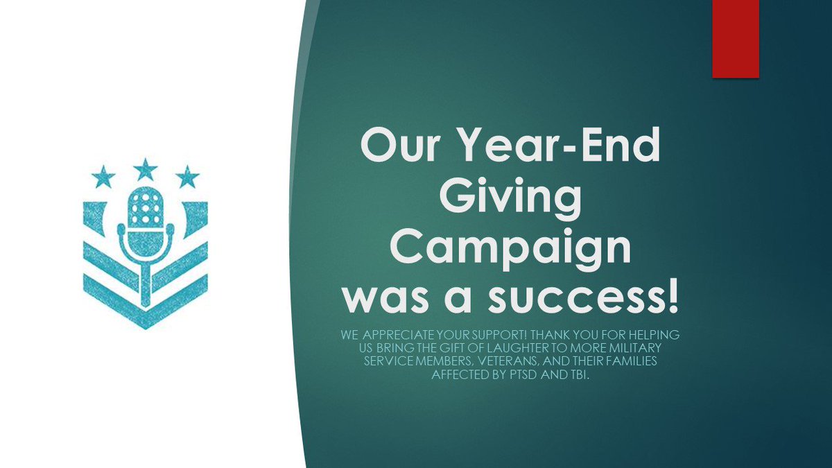 Laughs4TheTroop's tweet photo. Thank you so much for your continued support of our organization! #SupportL4TT #YearEndGiving https://t.co/fHNWFxdecv