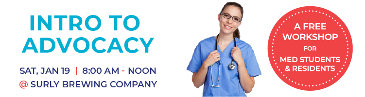 MNFamilyDocs's tweet photo. Wonder how you can best advocate for your patients outside clinic walls? Attend our FREE Intro to Advocacy event for MN med students & family medicine residents: Jan. 19, 8 am, @surlybrewing. Get details & register: https://t.co/hedboiVs0q. #MAFPAdvocacy #MAFPResident #MedEd https://t.co/4fHr0CbAvT