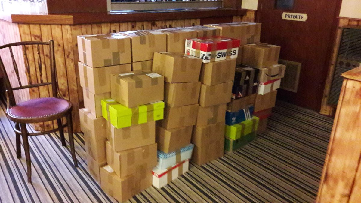TheSmileClubUK's tweet photo. First 65 of the winter warmer boxes gone out to Estonia 😁 https://t.co/wV5qHGKMt1
