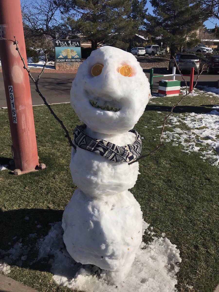 Frosty spotted in West Sedona today! ☃️ 🍊  <a href="/cheflisadahl/">Chef Lisa Dahl</a>
