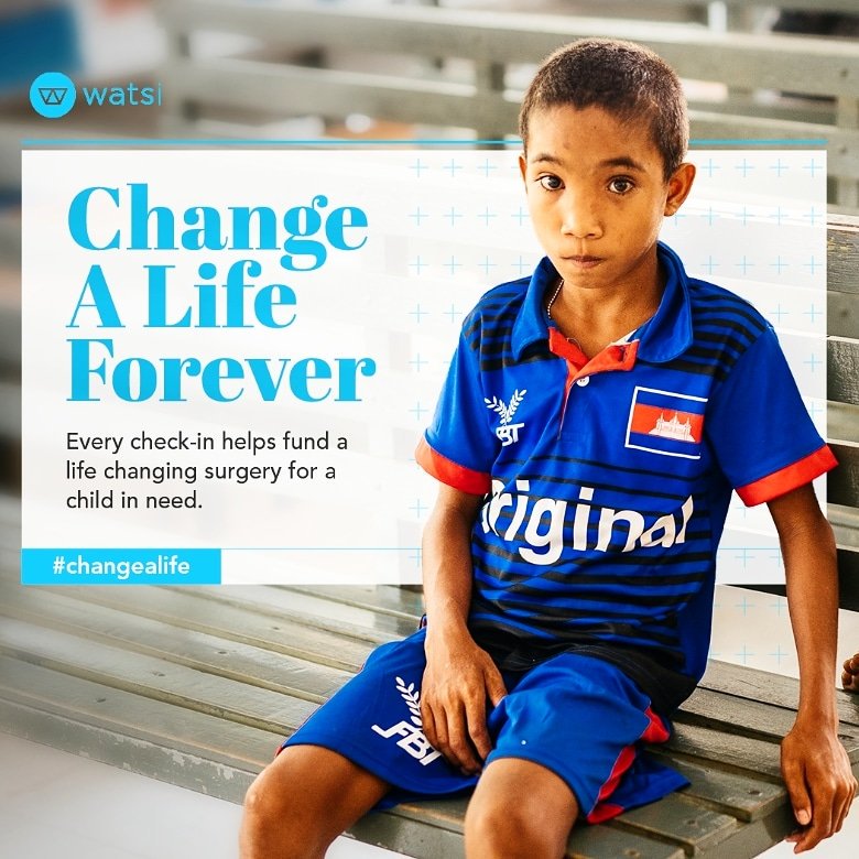 1440San's tweet photo. For the month of January, we are excited to partner with Watsi. Watsi provides crowdsourced healthcare for people in developing countries that cannot afford it. Every check-in helps provide a life-changing surgery to a child in need.
#changealife https://t.co/QtjMw1jNID