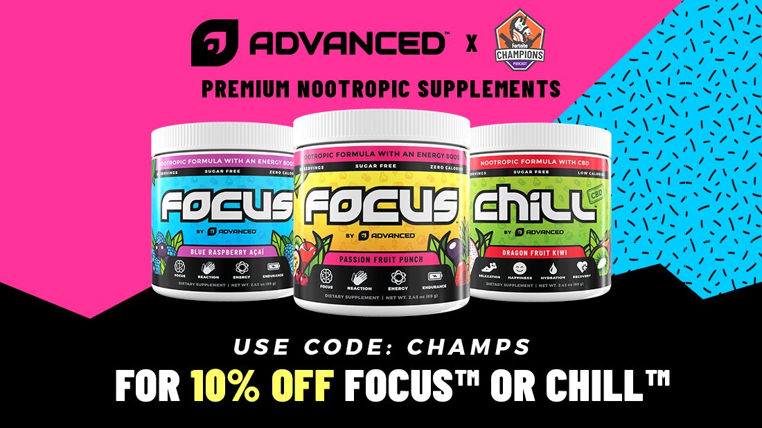 zombiezander's tweet image. Super excited about our new sponsor for the @Fortnite_Champs podcast! Thanks @Advanced_GG for the hookup!  Use code CHAMPS for a little extra focus moving into 2019  🎇
 :D
advanced.gg