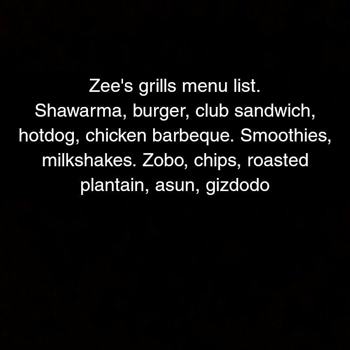 zees_grillz's tweet photo. Happy new year, so this is Zee's grills menu list, u can go through it and let's no what u will b ordering for. Thanks. #AbujaTwitterCommunity #Abuja #abujaeat #abujaconnect #food #Foodie #foodphotography #foodporn https://t.co/Rozv5wRBgK