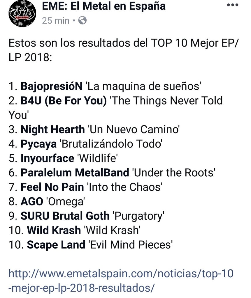 SURUband's tweet photo. En el Top10 de Lp de 2018 por @ElMetalenEspana #metal #rock #metalhead #metalmadrid #deathmetal #suru #brutalgoth #metalspain #dark #top10 https://t.co/Al511ktZnP