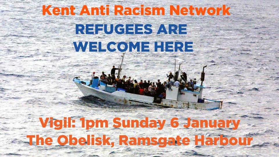 Join us on Sunday to say we welcome refugees to Kent. Ramsgate 1pm, Sunday 6 Jan bit.ly/2SAFE0o We will also be collecting donations and money for <a href="/Care4Calais/">Care4Calais</a>. Keep eye on our page for list of things needed.