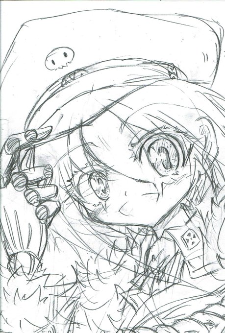 今年初描きのうちの子『ヘルミーネ・トレーガー』ちゃんアナログ絵です#うちの子 #ヘルミーネ・トレーガー #オリジナル #オリキャラ #創作 #創作キャラ #義手 #軍服 #アナログ #アナログ絵 