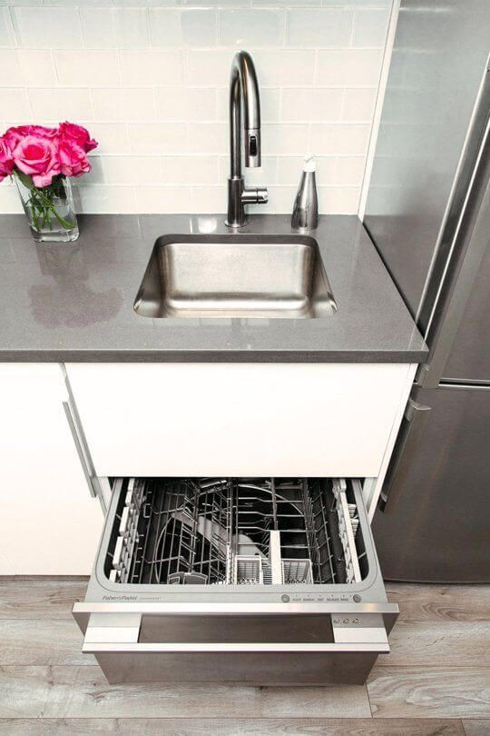 meccinteriors's tweet image. A great #SpaceSolution for a #SmallKitchen... placing a single drawer #dishwasher beneath the #sink.