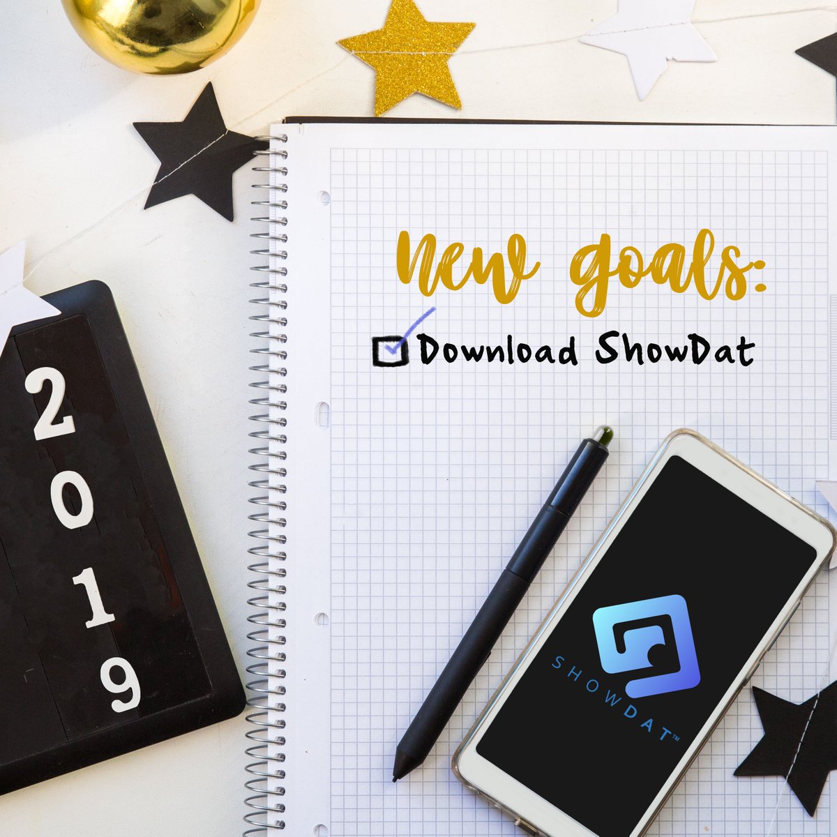 ShowDatApp's tweet image. Want to check off an easy New Year's goal? Download @ShowDatMobile! It's the fun and easy way to ask all your friends a question at the same time, and have them vote on the answer they like the best. #newyearsgoals #newyearsresolution #newyearnewgoals #socialmedia #mobileapp