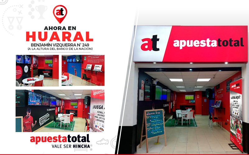 Todos los locales de Apuesta Total aquí > Conoce el único listado de tiendas de Lima, y además, como ubicarlas en provincia.