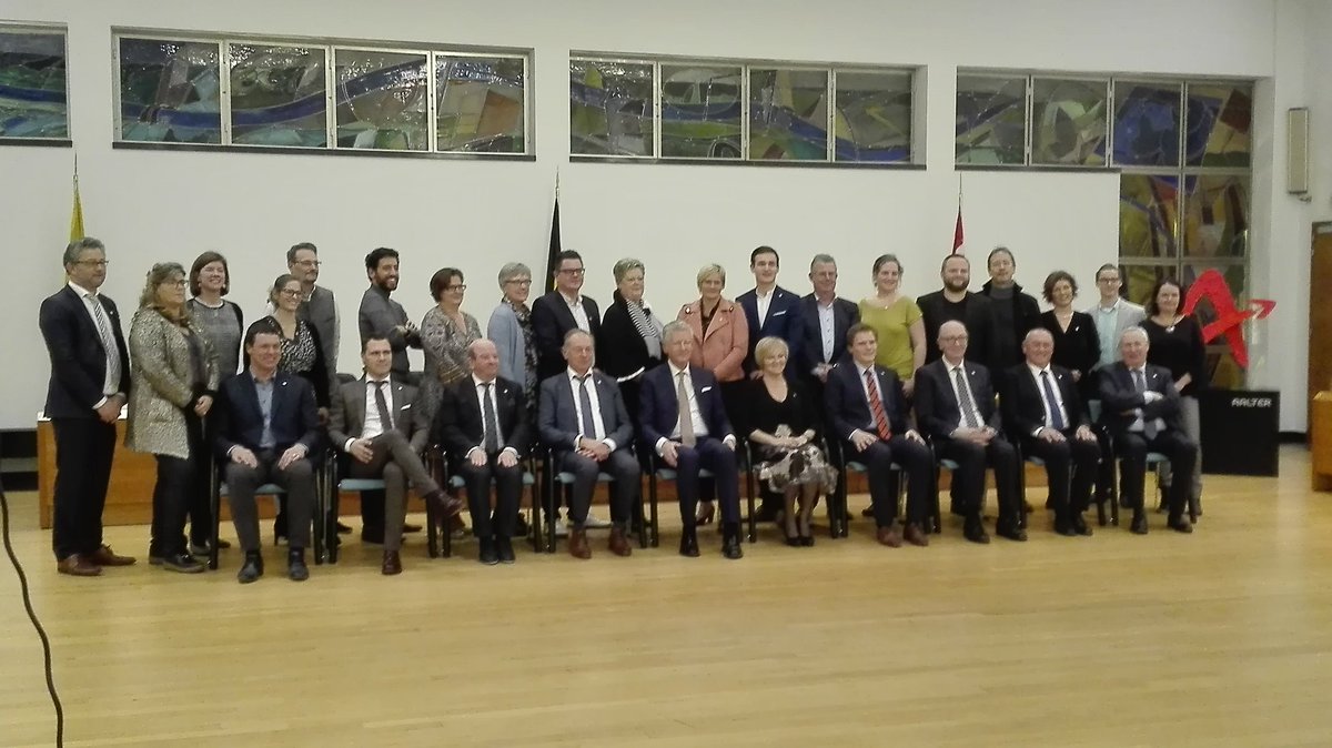 JanLeroyVVSG's tweet image. De nieuwe gemeenteraad van fusiegemeente @gemeenteAalter