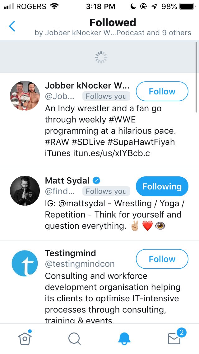 Got followed by Matt Sydal 😱😱😱 #IMPACTonPOP #IMPACTWrestling #ThirdEye #MattSydal