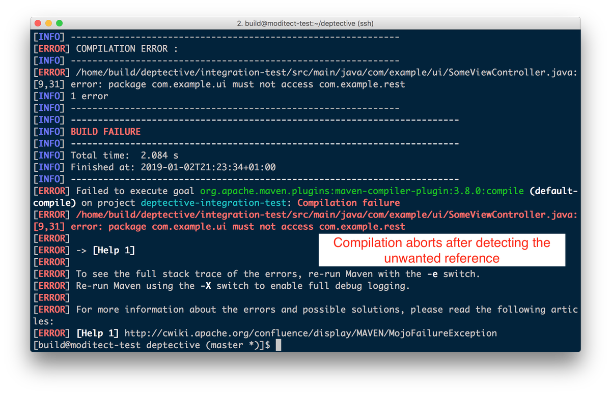 gunnarmorling's tweet image. 📢 Happy to announce a new tool under the #ModiTect umbrella -- Deptective, a @java compiler plug-in that validates the dependencies amongst your project&apos;s packages and fails the compilation when detecting any undesired references. Feedback welcome! github.com/moditect/depte… 🕵️‍♂️