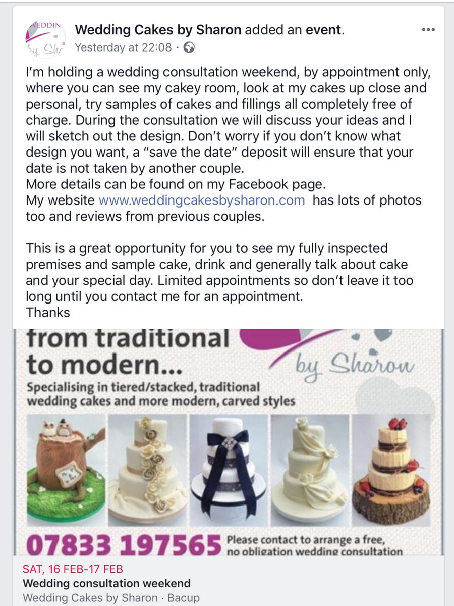 Wedding consultation weekend in February!! Get in touch and make an appointment before the times go....