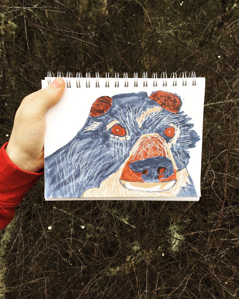 keychainaday's tweet image. Andean bear sketchbook drawing by Kelt #SketchBox #AutisticArtist
