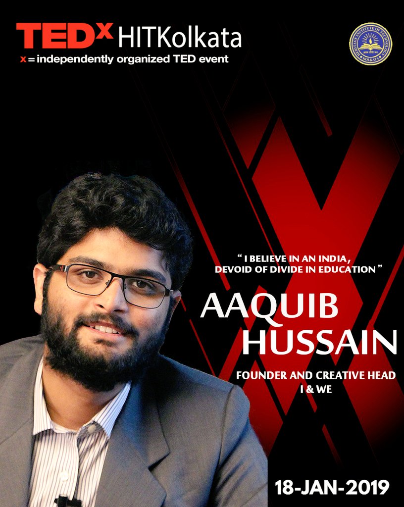 Folks of HITK! Here come we unveil the 3rd speaker of TEDx HITKolkata, Aaquib Hussain, co-founder and creative head of I &amp; We. An entrepreneur for a mere 1.5 years, he has been able to build a business valued at 16.13 million USDs. 

#tedxhitk
#TEDxHITK
#TEDxTALKS