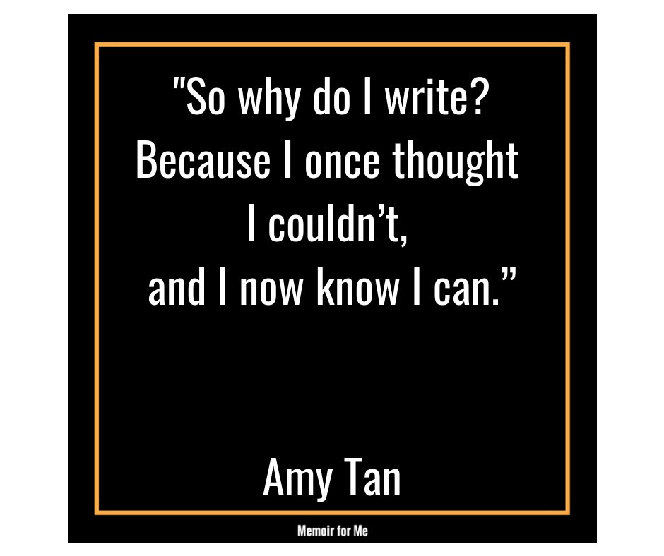MemoirforMe's tweet image. I just loved the simple beauty and truth in this response. Why do you write? #amytan #theoppositeoffate #whywrite