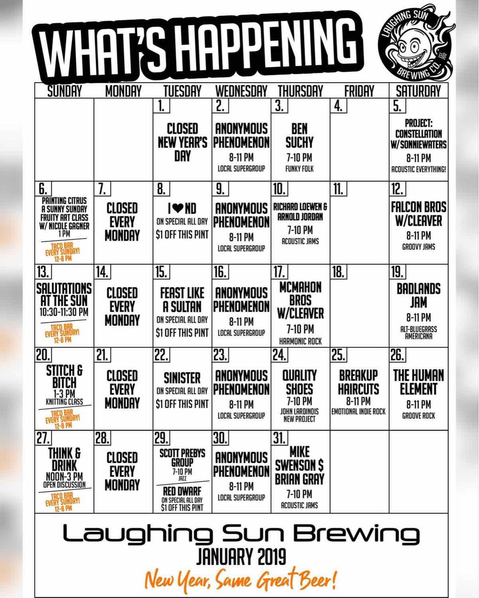 LaughingSunBrew's tweet photo. So much fun at the sun this month!! #LaughingSunBrewing #TaylorMadeBBQ #CraftBeer #SupportYourLocalMusicians #SupportYourLocalArts https://t.co/NqeqpWOs0I