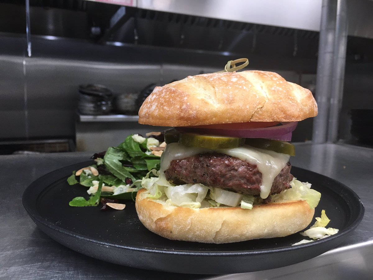 5pointsranch's tweet image. 5 Points Ranch water buffalo burger at Tano Bistro in Loveland Oh