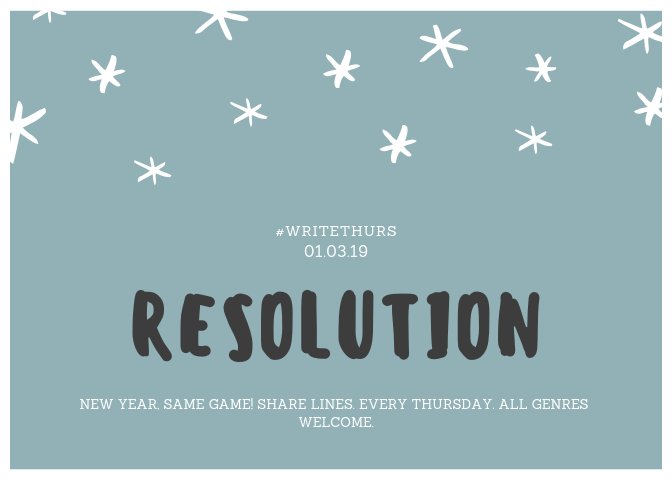 writethurs's tweet photo. Happy 2019, y'all!! To celebrate, show us how determined your characters are. Your #WriteThurs theme for Thursday, January 3rd is RESOLUTION. 👊🏽 https://t.co/LgiSA7fTm6