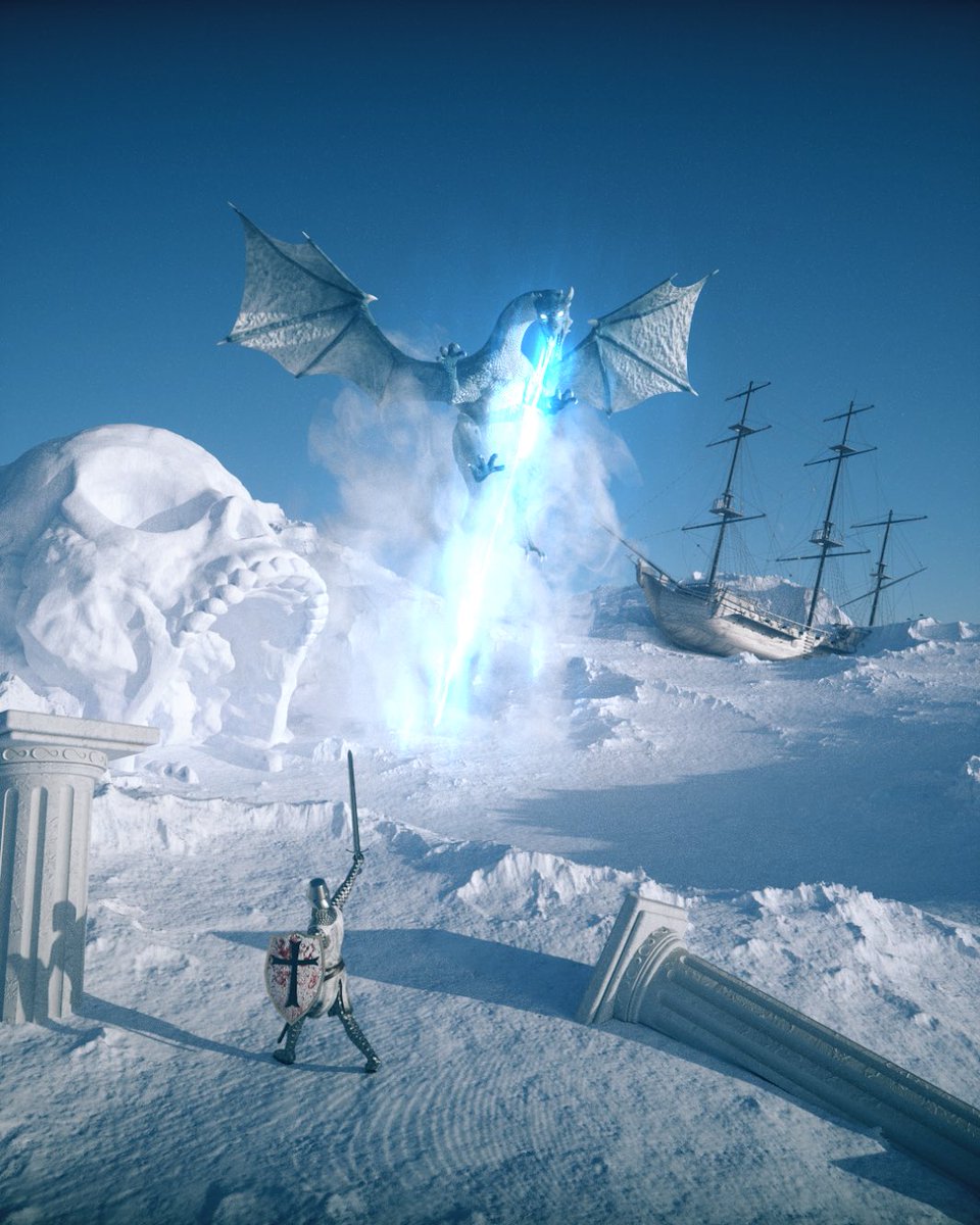 Vassilis_Pi's tweet photo. #cinema4d #c4d #c4dart #octanerender #octane #otoy #maxonc4d #aftereffects #videocopilot #saberplugin #digitalart #artwork #conceptart #mdcommunity #cgsociety #mgcollective #motiondesign #motiongraphics #winter #dragon #knight #blue #fire #fantasy #shipwreck #skull #snow #ice https://t.co/1bd1YvWyTl