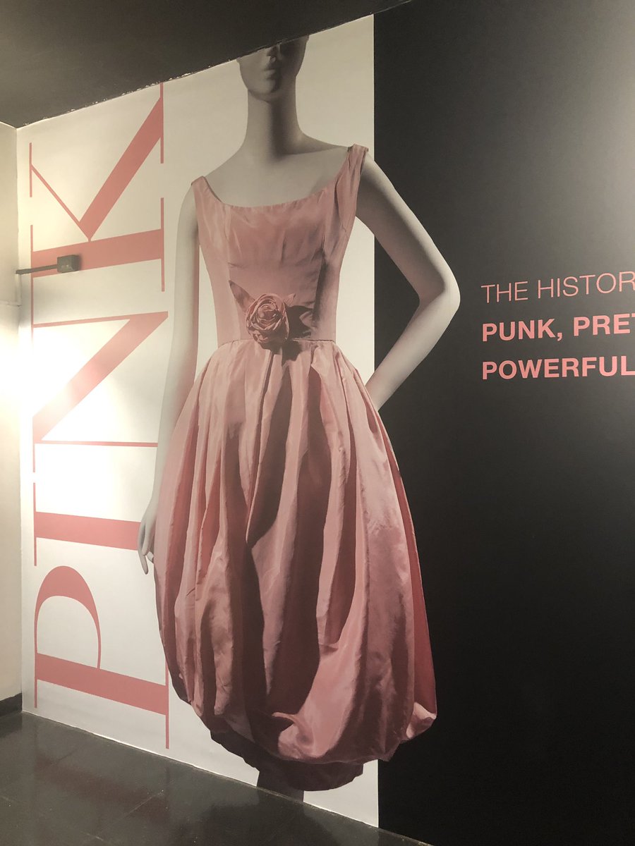 simonebernhard's tweet photo. “A pink that went on to devour everything in its path...” Yves Saint Laurent #YSL History of Pink exhibit at FIT https://t.co/bZNK1wO4hC