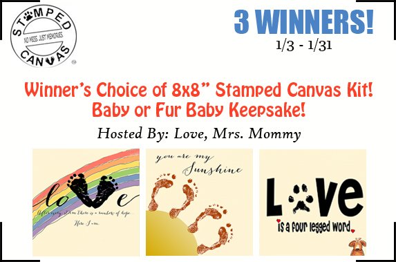 CadyDiemert's tweet photo. #GIVEAWAY! 3 WINNERS will get their choice of a @stampedcanvas #baby or fur baby #keepsake! Preserve #handprints and #footprints forever! Great #babyshower #gift! #Prize #WIN #Contest #Free #Pet #Family @Love_MrsMommy https://t.co/wYZ0wi48Yg https://t.co/lBItFLANh8