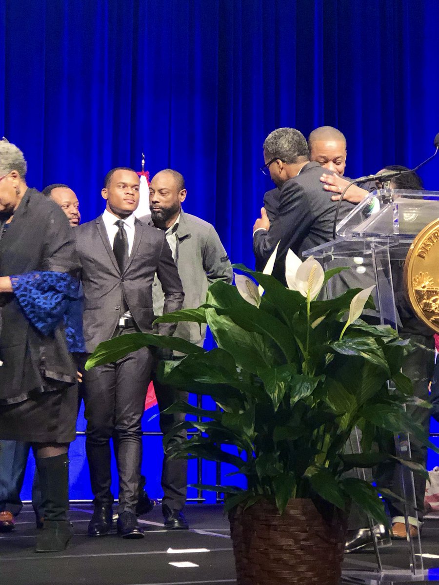 FairfaxJustin's tweet photo. The astronomical odds that were overcome in one picture...worth way more than 1,000 words.  Congratulations on your Re-Inauguration, Bro. @kenyanmcduffie! @zionkelly18, welcome to the family.  The love is real &amp; we have your back.  #WeRiseTogether #EndGunViolence https://t.co/pgErd6HtEc