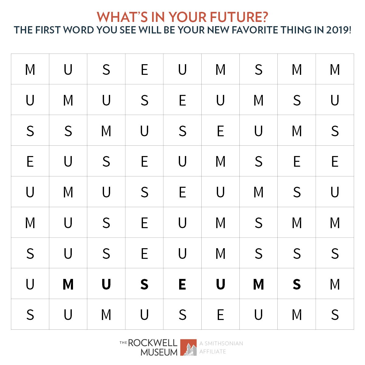 They say the first thing you see in this word search will be your new passion in 2019 - check it out and tweet us your answers!