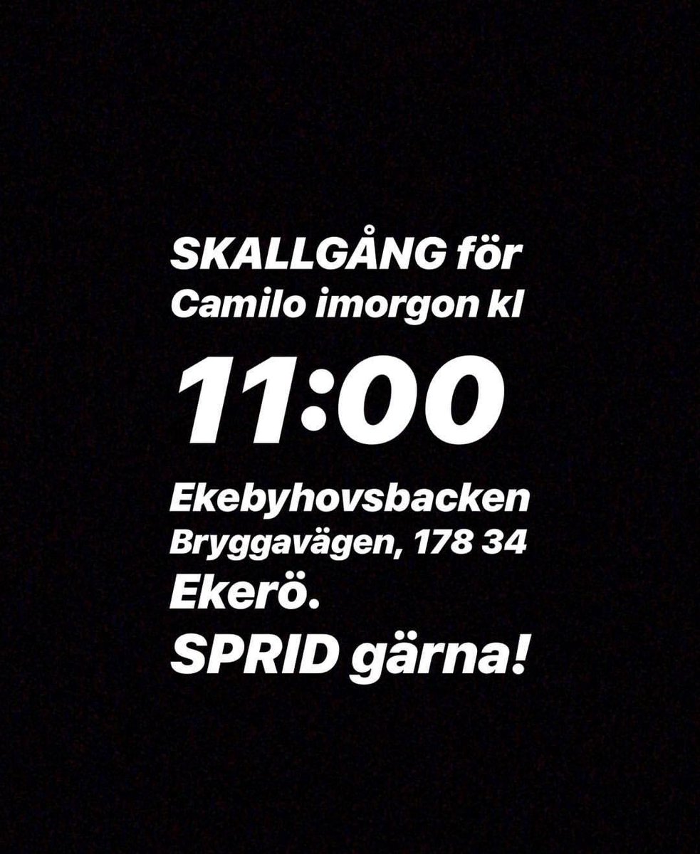 SNÄLLA DELA!!! Min vän Camilo försvann vid tolvslaget på nyår på Gällstaö på Ekerö. Har någon sett eller hört något? Skallgång imorgon kl 11. Se info på bilderna. DELA DELA DELA!