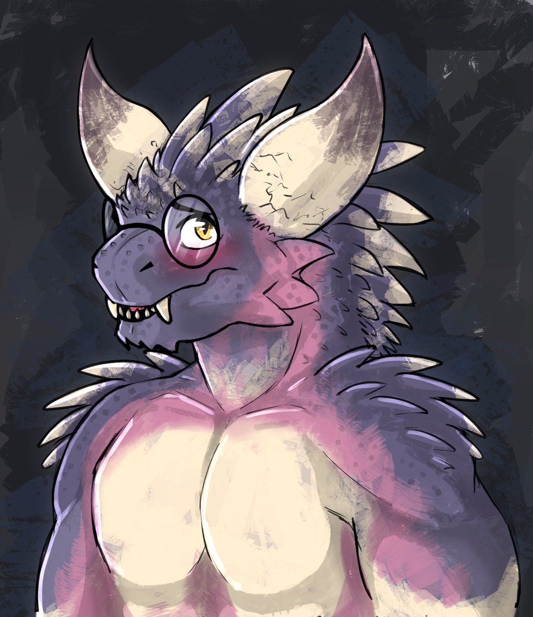 FerretTre's tweet photo. First drawing of 2019 and I just wanted to do something quick. Me and my friend were talking about Nergigante the other night and thought a nerdy one would be cute. Nerdi-gante. He likes video games and is self conscious about hurting people with his spike body - how cute :3 https://t.co/HFux9uAdq9