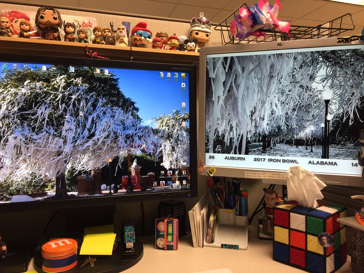 #WarEagle from my duel monitors (they are on rotation so it was pretty cool they both landed on Toomers’s pictures) @toomersoaks @AuburnTigers @AuburnFootball @AuburnU