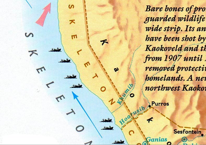 Skeleton Coast Namibia Map Paul B/ Barbs On Twitter: "In The #Namibia Script, We Will Mention "Skeleton  Coast" Where Colossal Sand Dunes Collide Into The Ocean, A Strange But  Deadly Wonder As Tons Of Shipwrecks Off
