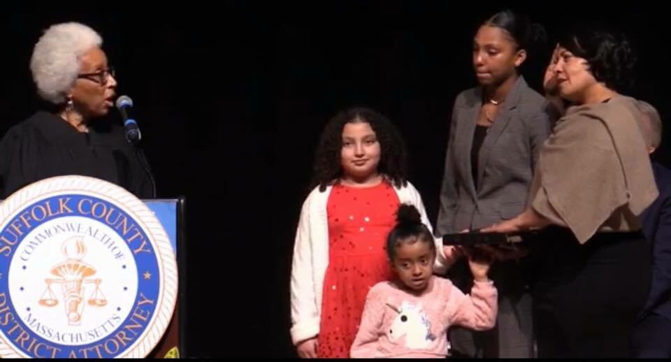 RepChynahTyler's tweet photo. Congratulations to Suffolk County District Attorney Rachael Rollins on being sworn into office today! https://t.co/DUZGk1bYnK