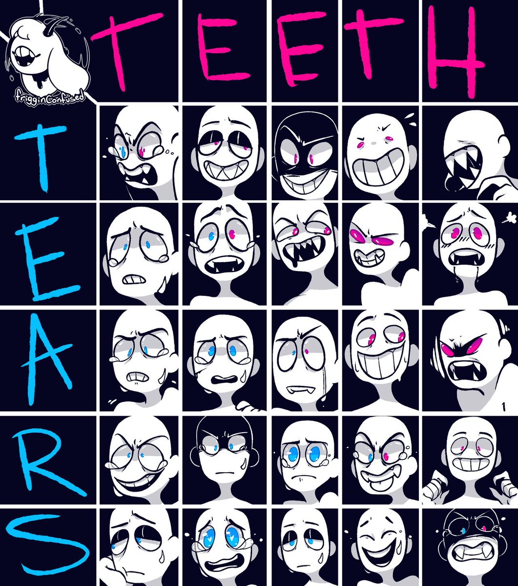 sushisteatime's tweet photo. (Originally from frighinartresources tumblr)
Art challenge meme for the week!  Reply with a teeth and a character!  Sketches, penned, and done will be up next week!
#artchallenge #memeexpression https://t.co/bz3nENd5lm