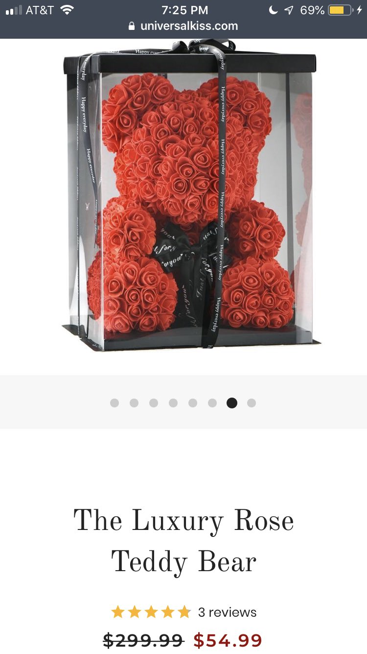 Universal kiss hotsell rose teddy bear