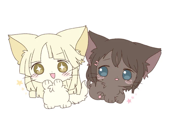 ガルパ擬獣化らくがき(リサゆき/モカ蘭/みさここ) 