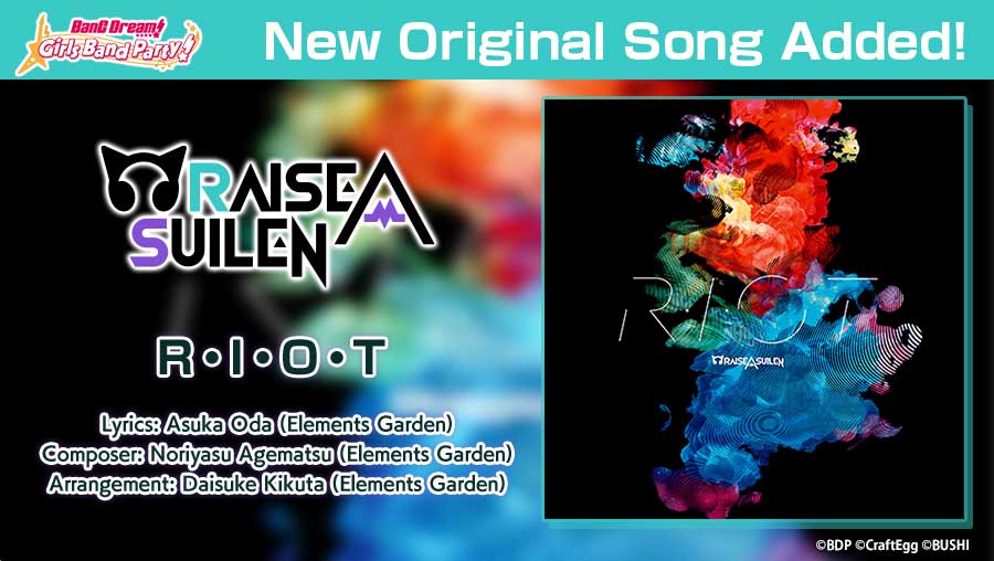 Bang Dream Gbp A New Original Song By Raise A Suilen R I O T Is Now Available Claim It From Your Gift Box Download For Free On Ios Android T Co 12pwjioxaa T Co Kyerciixxd