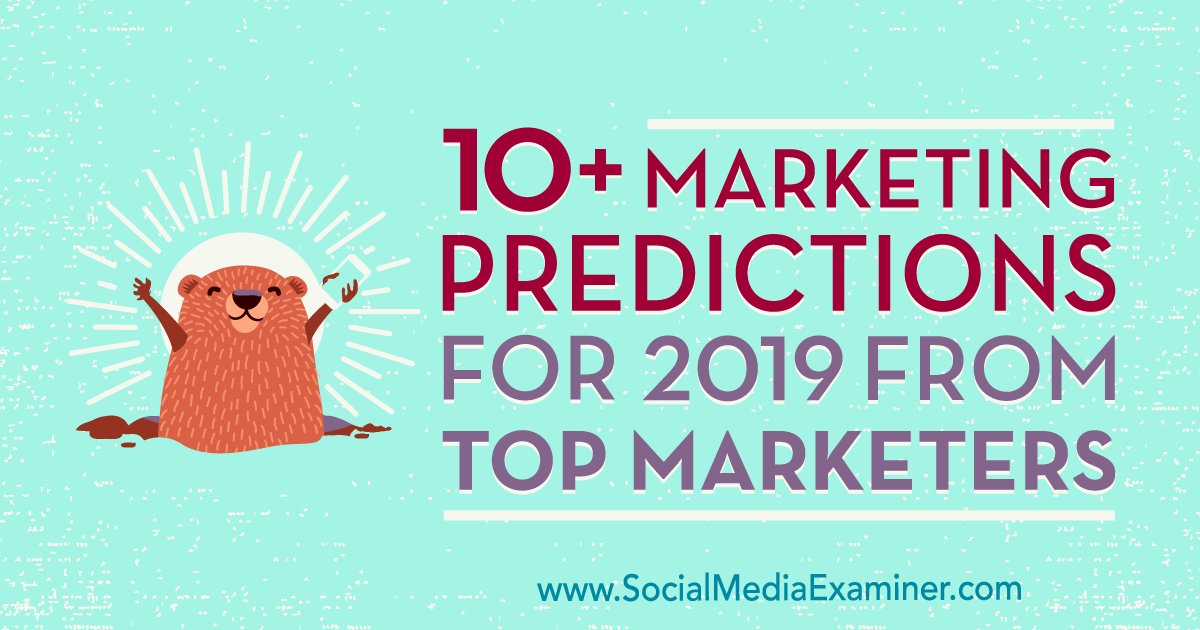 RyanBellGuide's tweet image. Be sure to check out #9: "AR #Volumetric #Video Disrupts #SocialMedia Video" by @CathyHackl 

10+ #Marketing Predictions for 2019 From Top #Marketers buff.ly/2F4Wh0i