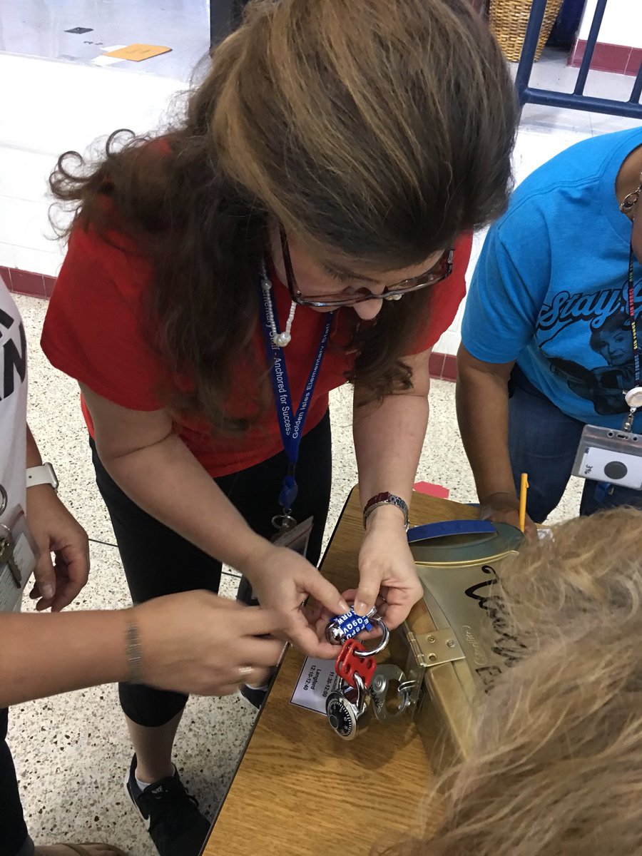 GoldenElem's tweet image. So much fun on our first day back!  Staff enjoyed biscuits, beliefs and a little bit of their own “student engagement” during The Teacher Escape box!  #laughterisgood #needitonfirstdaybackearly #makeemthink #teamwork 👏🏽 #technologyvshandson