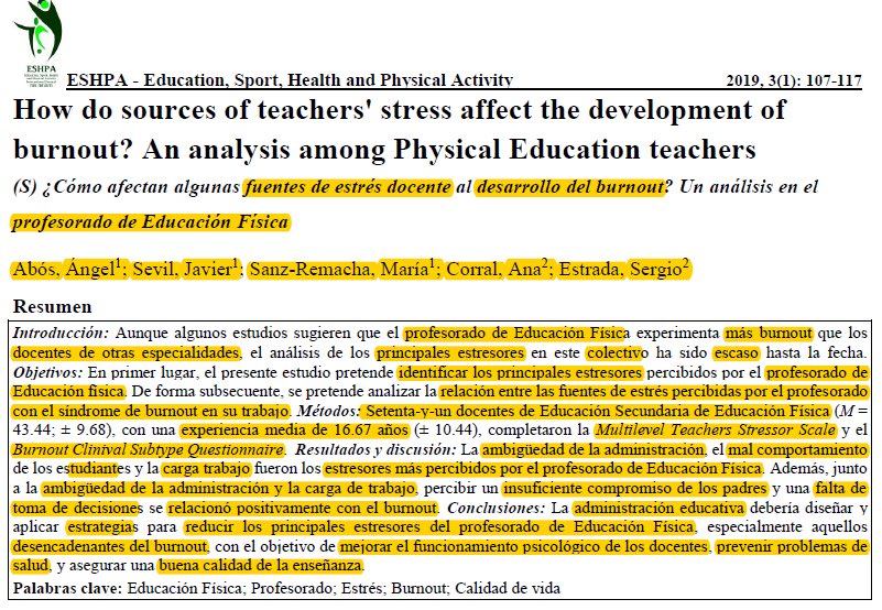 Jav_Fra_Gar's tweet photo. Muy gratificante conocer que otros compañeros #edufis avanzan en la misma línea de investigación #bienestardocente enhorabuena x publicación @jsevilsphd https://t.co/jiUjFiG2vj @ESHPA_ https://t.co/j1g3JDkNwb