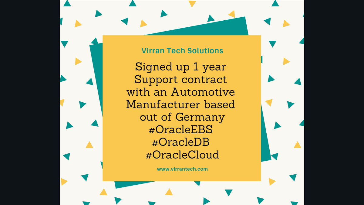 vijaysabari's tweet photo. #Virrantech #OracleAMS #OracleEBS #OracleFusion #Oraclecloud #OracleDB https://t.co/5SEDa8i1l4