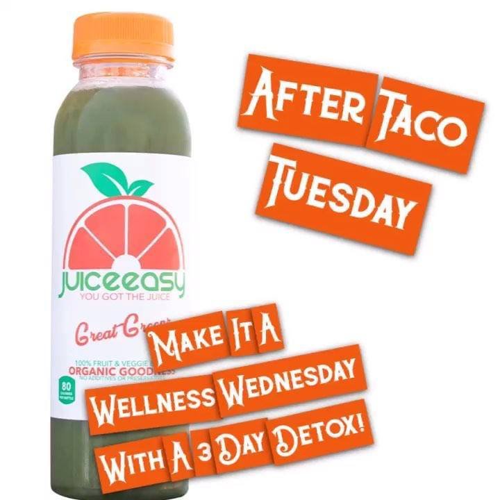 MrBobbyHumbert's tweet photo. Pick up a Juice Easy 
3 Day Detox
B4 the weekend! 
Use the code: 
DETOXWITHASHLEY 
Save 15% @ Checkout!
.
https://t.co/4yEWKzpd5X
.
.
Music By: @i_am_the_are
.
.
.
#juiceeasy #3daydetox #tacotuesday #juicedetox #juicing #timetodetox #freshpressed #organicgoodness #vegan #detox https://t.co/YNpYOsN6jO