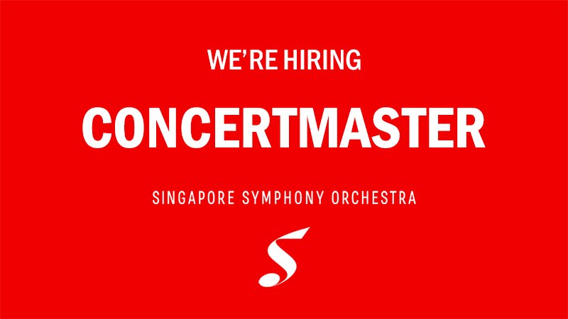 We, the Singapore Symphony Orchestra, seek a new Concertmaster. Apply at sso.org.sg/about/career/c… #orchestra #orchestrajobs #violin #violinist #musician Deadline 15 Feb