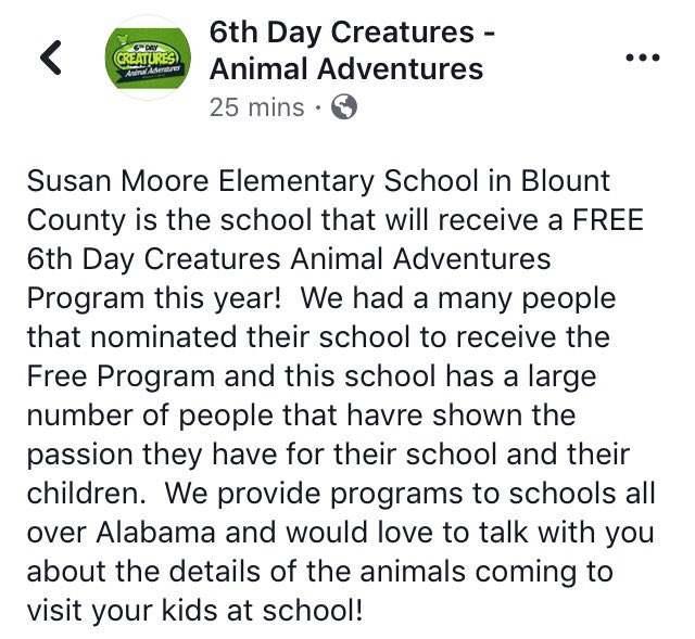 smesbulldogs's tweet photo. Thank you so much to those who voted for SMES to win a visit from 6th Day Creatures! πΎ #smespride #6thdaycreatures https://t.co/raDvZfLI7b